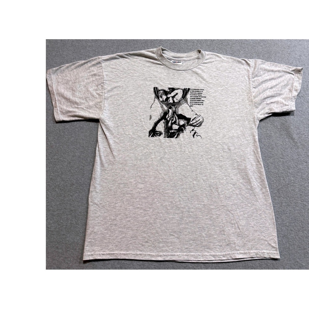 Jerzees Heavyweight Blend Gray Graphic T-Shirt 120 Murderous Passions Mens L